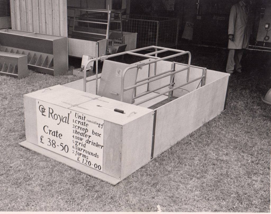 farrowing crate at the 1971 Stoke Mandeville